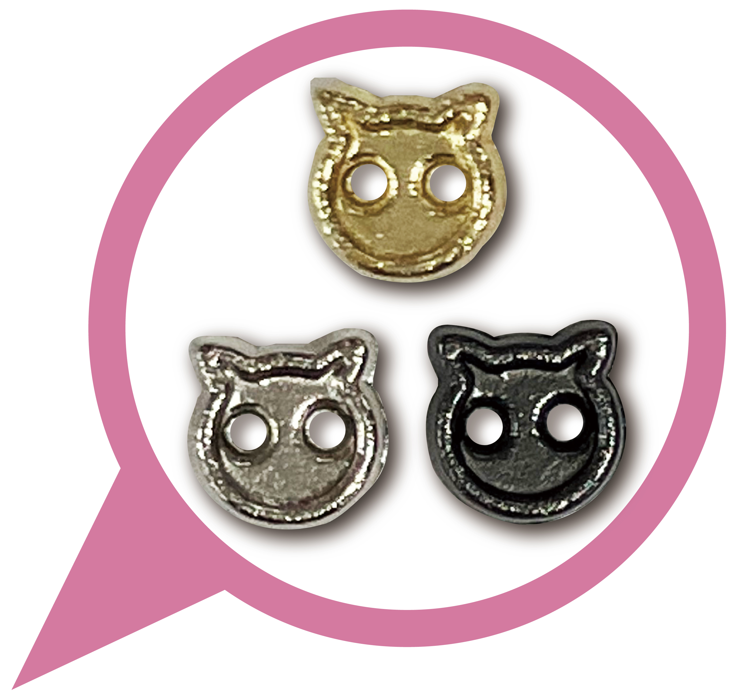 商品ページ｜ドール服用パーツ ドールドレスパーツ/ミニボタン/ねこ